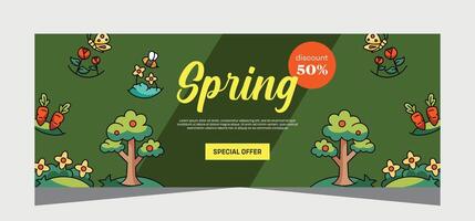 Spring banner template design. Vector design