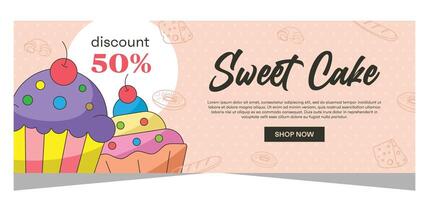 Bakery template banner design vector