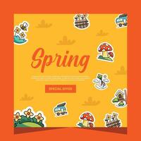 Social media post for spring celebration vector