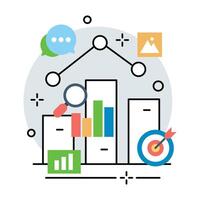 Statistics report illustration design. Vector design