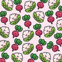 Turnip and cauliflower pattern design or background vector