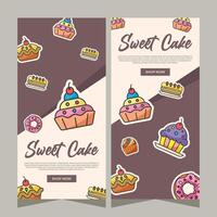 Vertical template banner of cupcakes in vector design