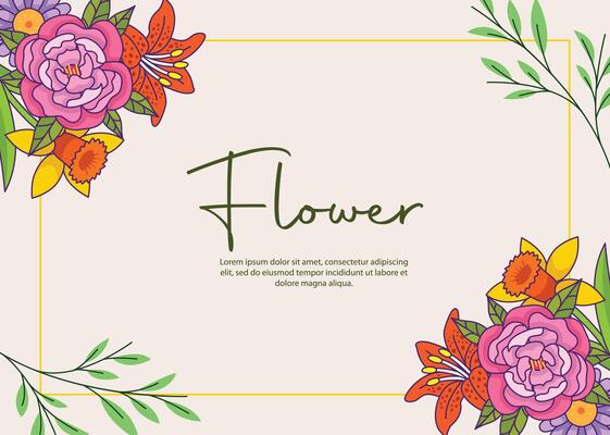Flower frame background template design