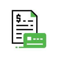 Credit card with document icon illustration design vector