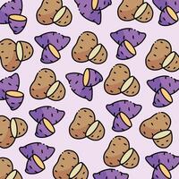 Sweet potato and potato pattern design or background vector