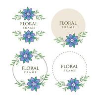 Floral collection frame design vector