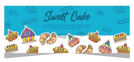 Sweet bakery banner template for social media or print template in vector file