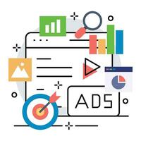 Advertising illustration design. Business promotion design vector
