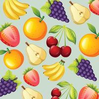 Fruit pattern background design vector