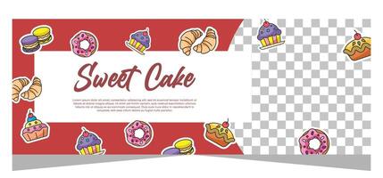 Bakery template banner design vector