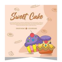 Bakery flayer or social media post template vector