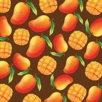 Mango fruit pattern background design vector