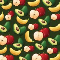 Fresh fruit pattern background design vector