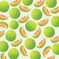 Melon fruit pattern background design vector