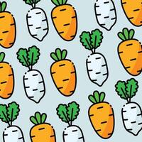 Carrot and radish pattern design or background vector