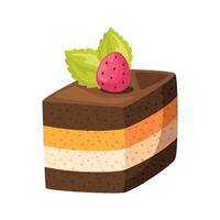 Cupcake with strawberry icon illustration. Vector design