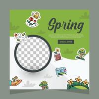 Social media post for spring celebration vector