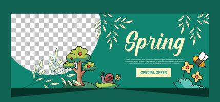 Spring banner template design. Vector design