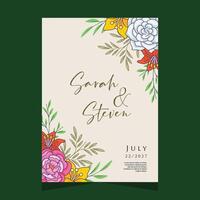 Beautiful card invitation template design with flower vector