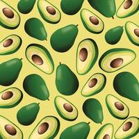 Avocado fruit pattern background design vector