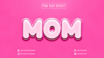 Mom 3d editable text effect psd