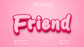 3d romantic text effect psd