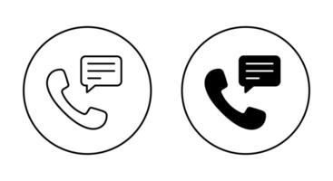 Phone call, handset with speech bubble icon on circle line vector