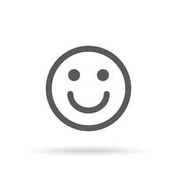 Smile emoticon line icon vector isolated on white background. Happy sign symbol