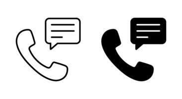 Phone call with speech bubble icon. Handset with chat bubble vector