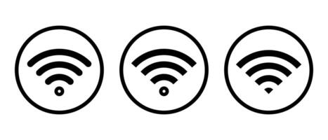 Wifi icon vector in line style. Wireless network sign symbol. Editable stroke