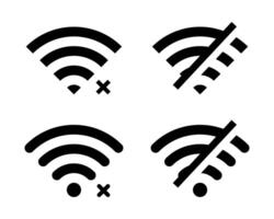 conjunto de desconectar Wifi icono vector. perdido inalámbrico conexión signo. No señal símbolo vector