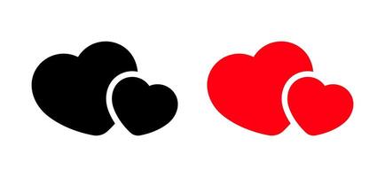 Double heart icon vector in flat style. Love, romantic sign symbol