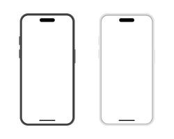 Smartphone mockup in black and silver color. Mobile phone. cellphone icon vector illustration