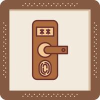 Fingerprint Door Protection Vector Icon