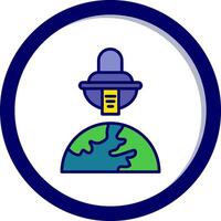 Space Ship On Earth Vector Icon