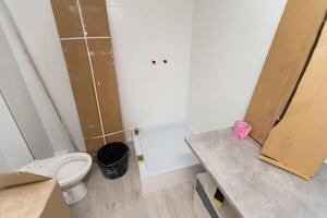 Bathroom Demolition and Renovation, renovation in the bathroom photo