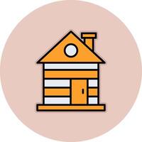 Wood Cabin Vector Icon