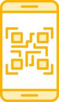 teléfono inteligente qr código vector icono