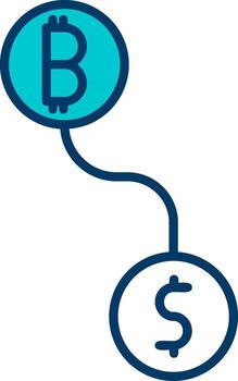 btc conversión vector icono