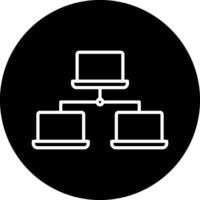 Laptop Network Vector Icon