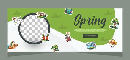 Spring banner template design. Vector design