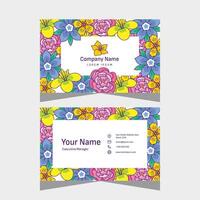 Floral business card template for business vector