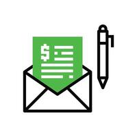 Contract icon illustration send with email vector