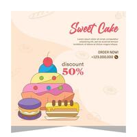 Bakery flayer or social media post template vector