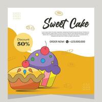 Bakery flayer or social media post template vector