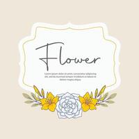 Flower frame background template design vector