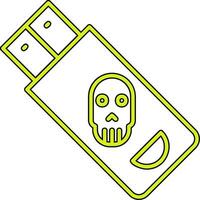 Infected Pendrive Vector Icon