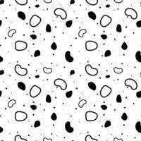 Black and white, stones and geometric shapes pattern. vector