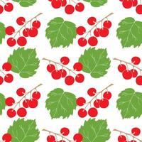 Red currant seamless pattern. Collection of berries. Vector illustration of berries for design menus, recipes and packages product.