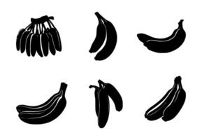 AI generated set of banana silhouettes on isolated background vector